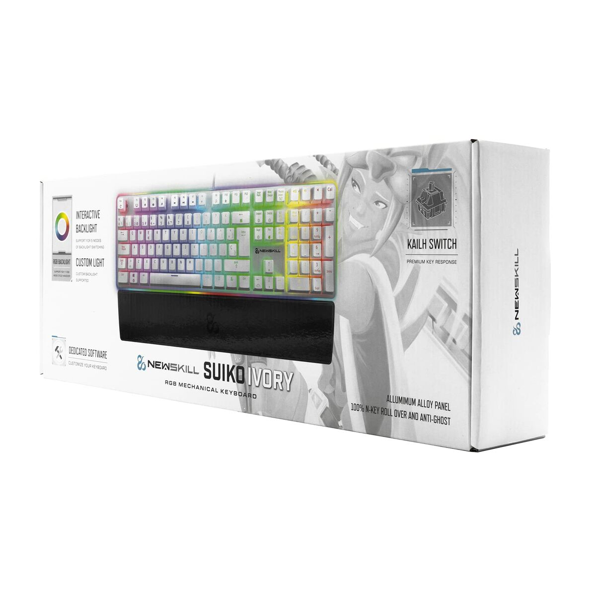 Gaming Keyboard Newskill Suiko Ivory White LED RGB