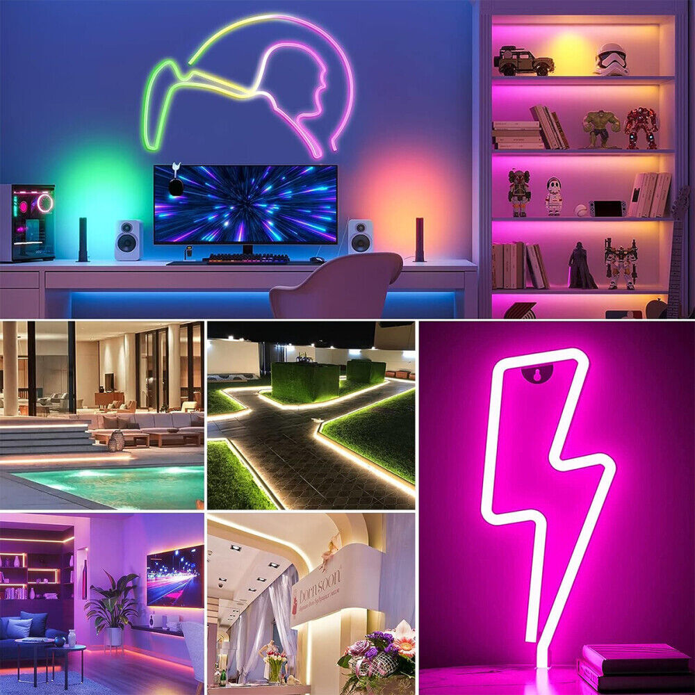 5M Neon LED Strip Streifen RGB Flex Schlauch Diffus Lichtband Dimmbar Wifi APP